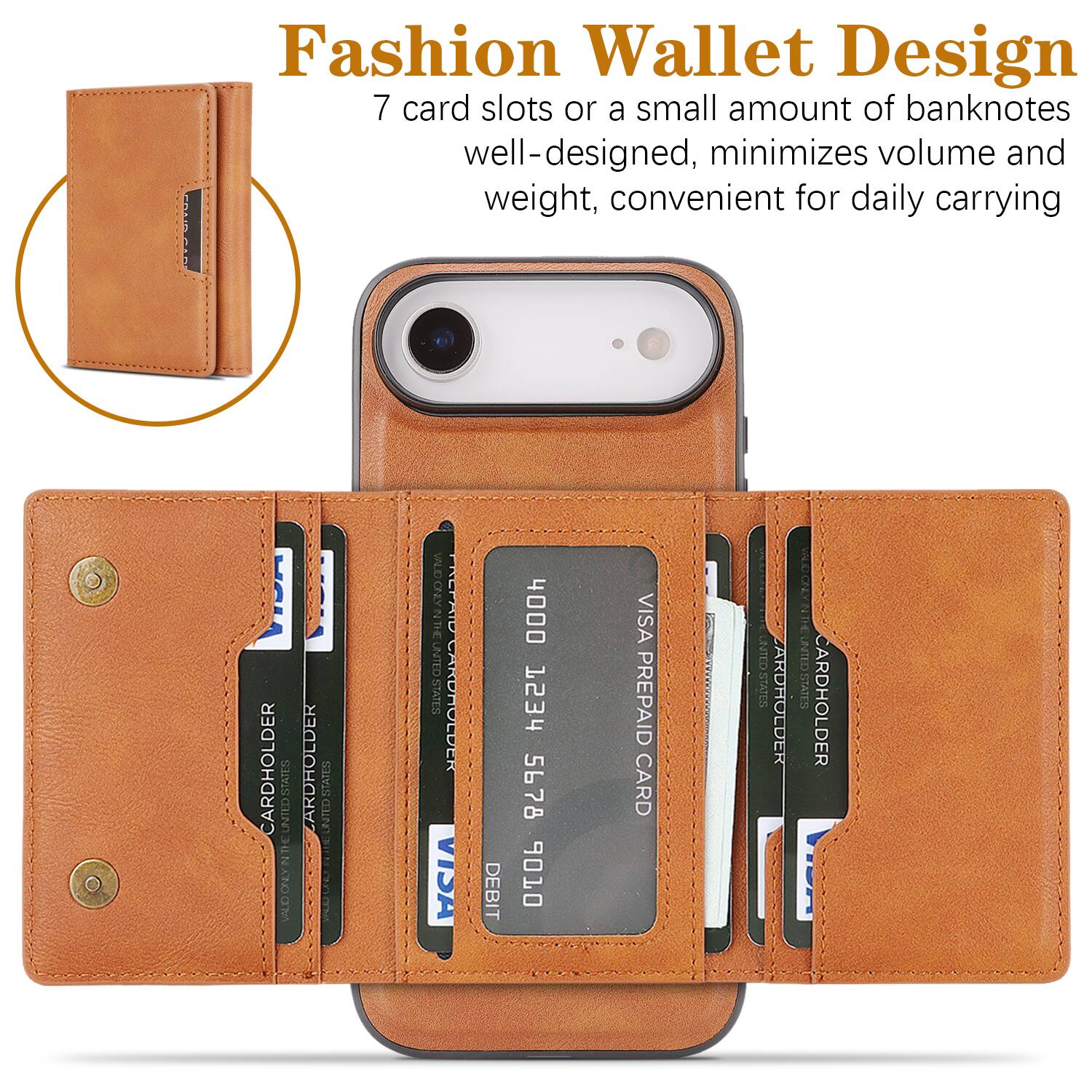 Fashion Wallet Design  
7 card slots or a small amount of banknotes well-designed, minimizes volume and weight, convenient for daily carrying