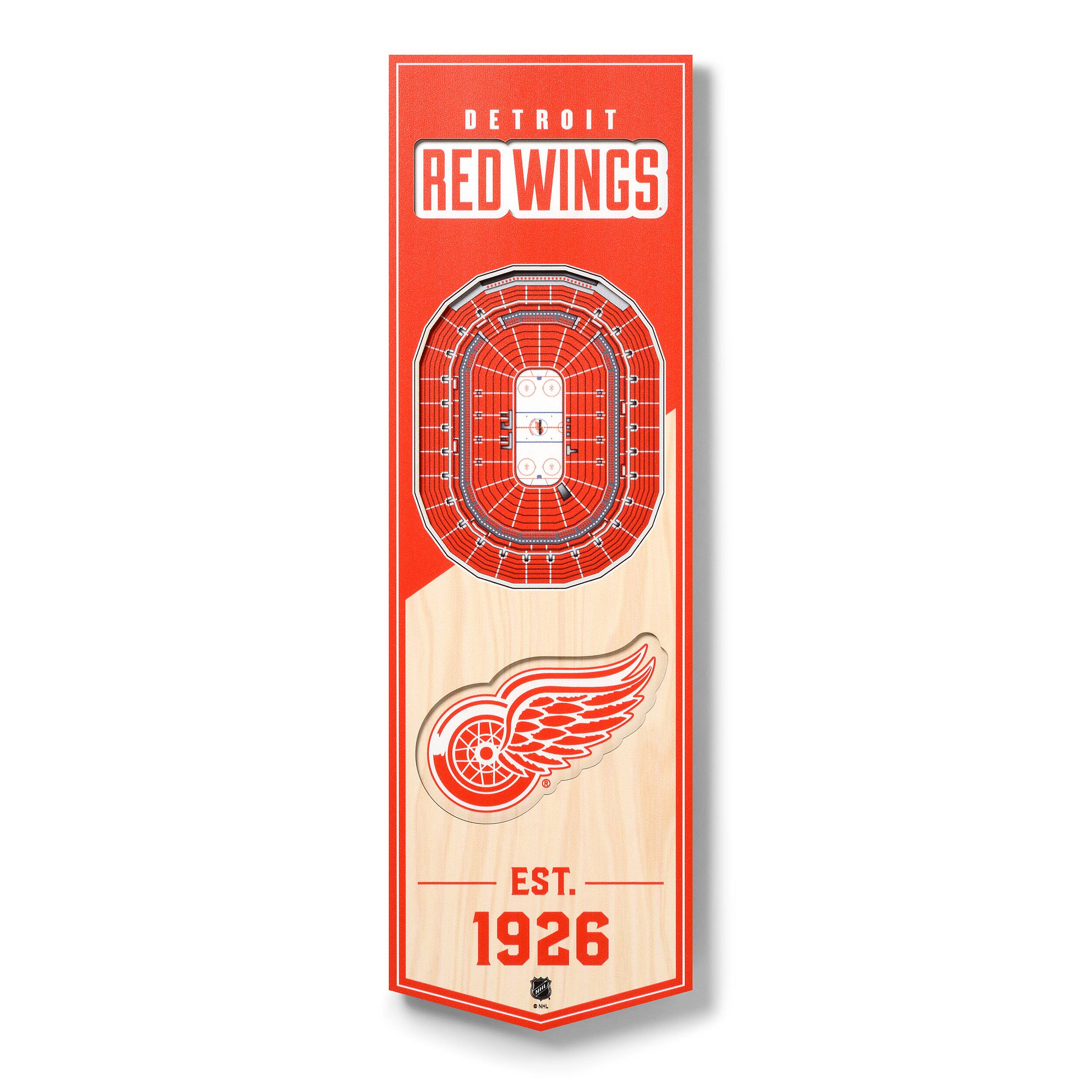 YouTheFan - Detroit Red Wings 6'' x 19'' 3D StadiumView Banner - Multicolor
