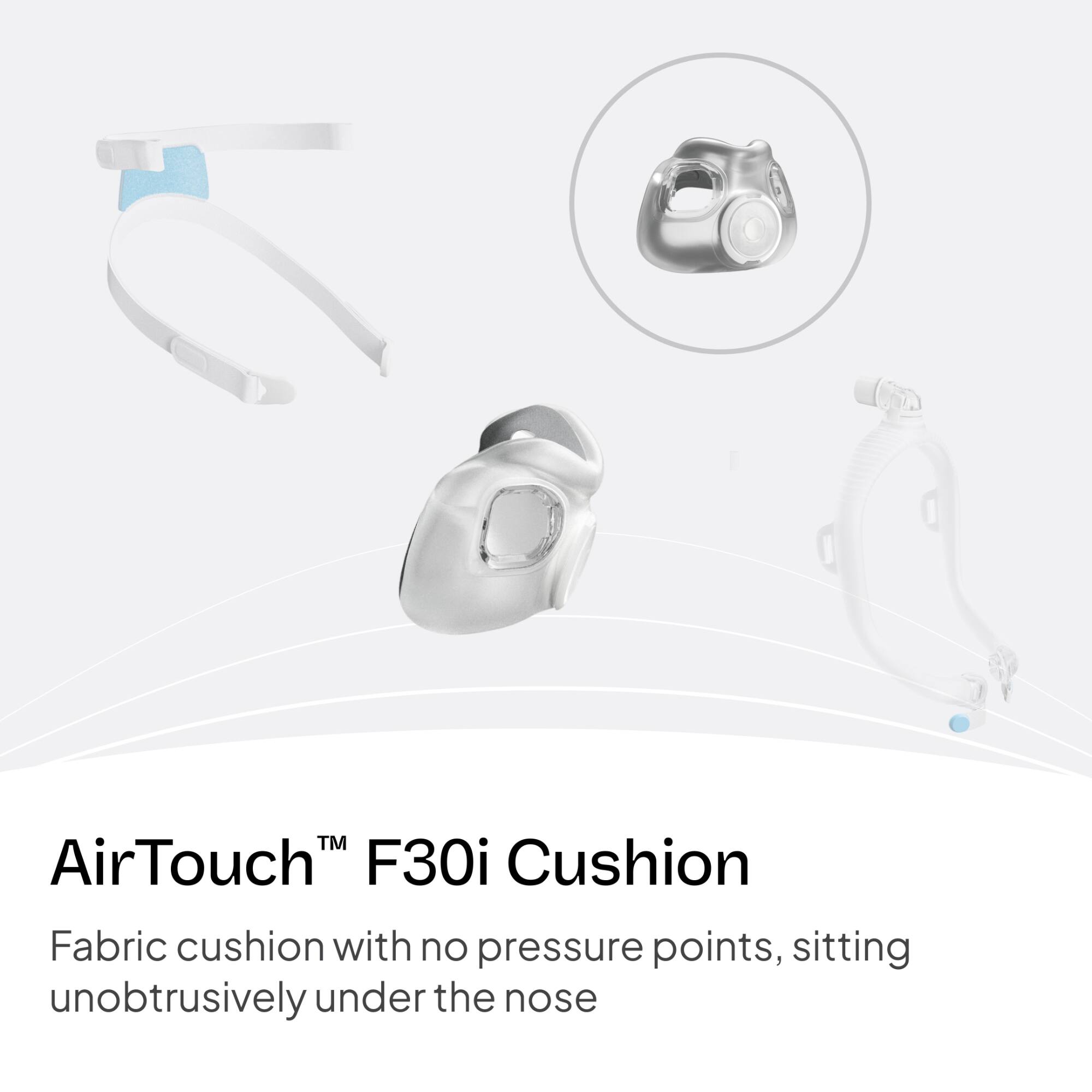 AirTouch™ F30i Cushion  
Fabric cushion with no pressure points, sitting unobtrusively under the nose