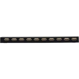 Eaton Tripp Lite Series 10-Port USB 2.0 Hub with Power Supply and International Plug Adapters - USB 2.0 Type A - Black