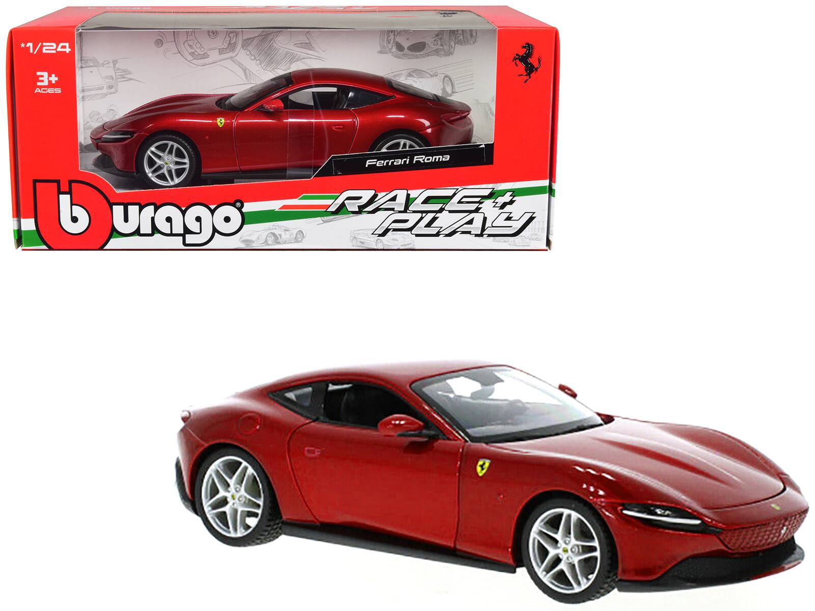 "Ferrari Roma Red Metallic ""Race + Play"" Series 1/24 Diecast Model Car by Bburago" price history on PriceWatchPro