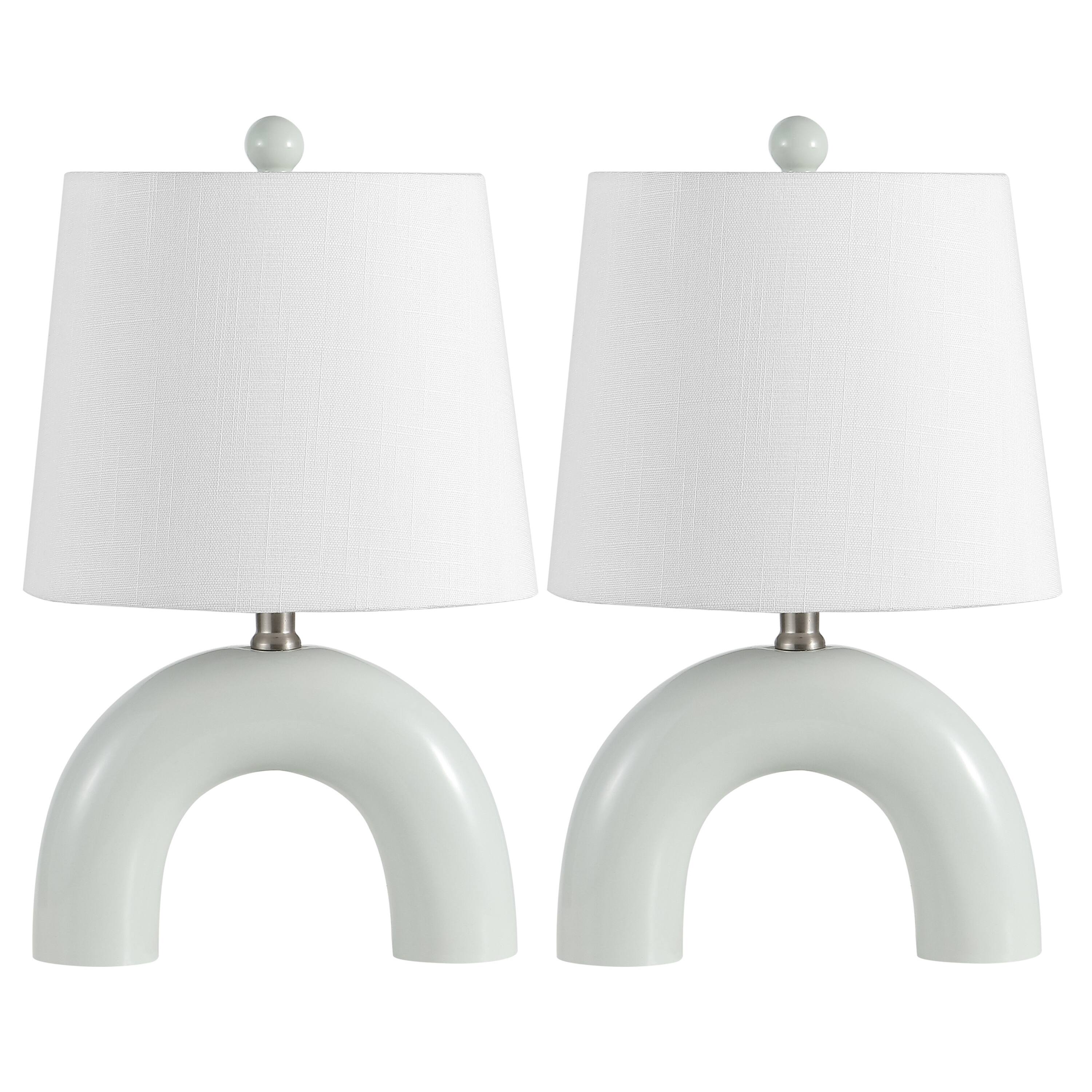 Alt View 6. Jonathan Y - Zadie 17.8 in. Scandinavian Minimalist Ceramic Arch LED Table Lamp, Blue Gray (Set of 2) - Blue Gray.
