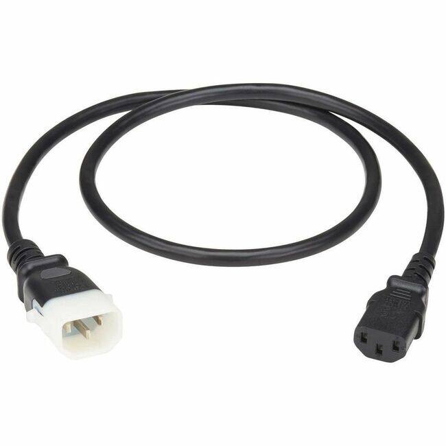 Front. Tripp Lite - Eaton Tripp Lite Series PDU Power Cord, C13 to P-Lock C14 - North America and Europe Rated, 10A, 250V, 18 AWG, 2 ft. - Black.