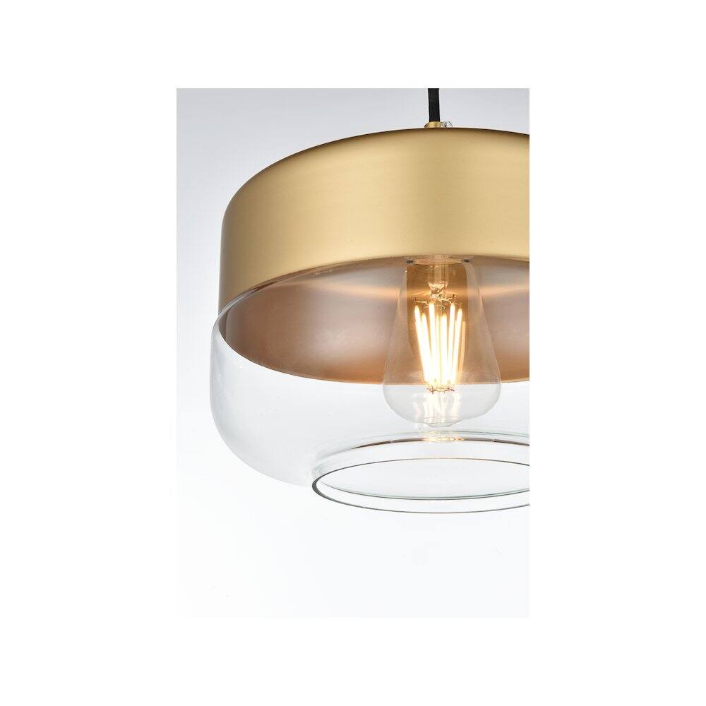 Alt View 4. Living District - Ashwell 10 Inch Pendant Clear Shade in Satin Gold - Satin Gold And Clear.