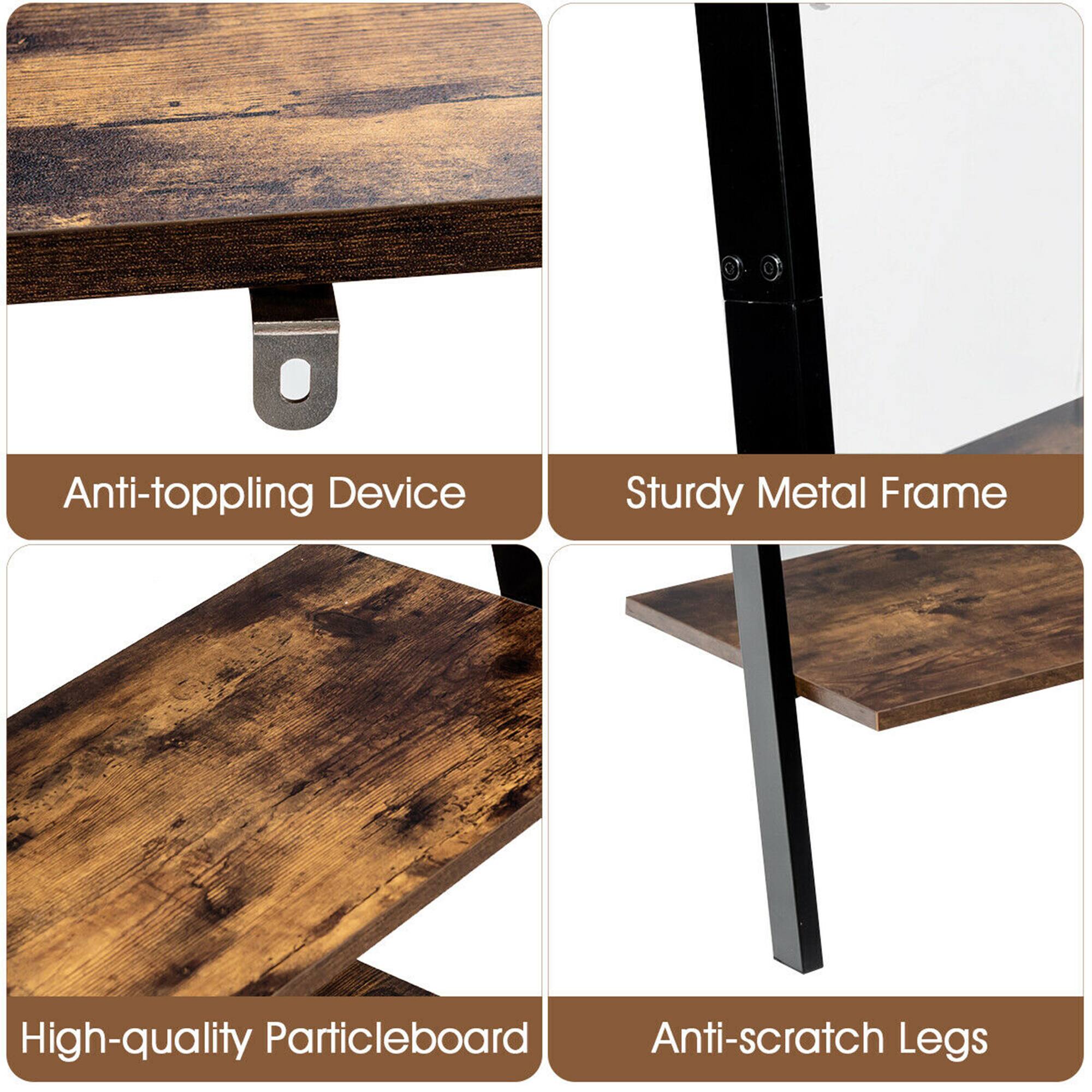 Anti-toppling Device, Sturdy Metal Frame, High-quality Particleboard, Anti-scratch Legs