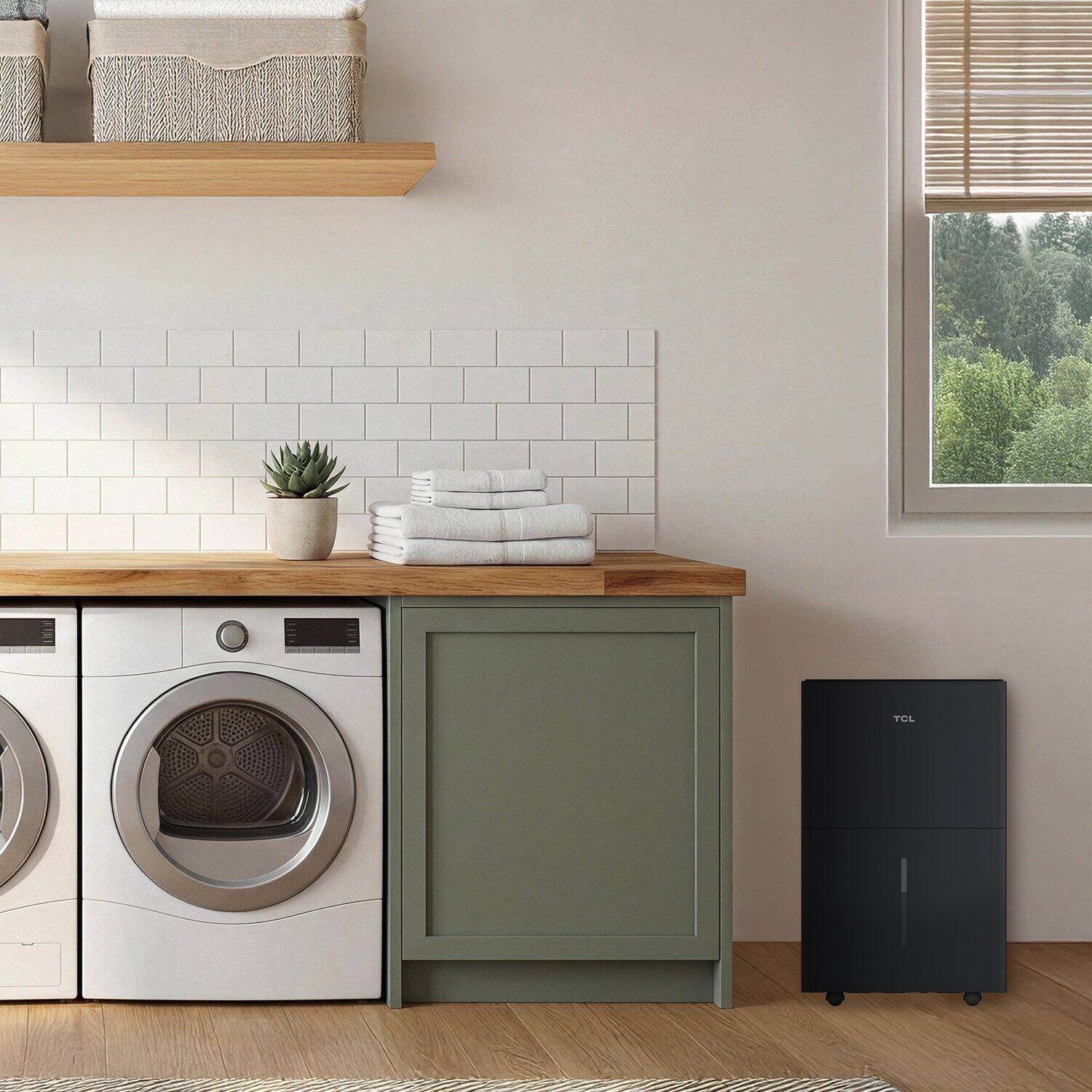 Alt View 11. TCL - TCL 50 Pint 4500 Sq. Ft. Smart Portable Dehumidifier with Pump, ENERGY STAR® Certified, Smart Home Compatible, Black - Black.