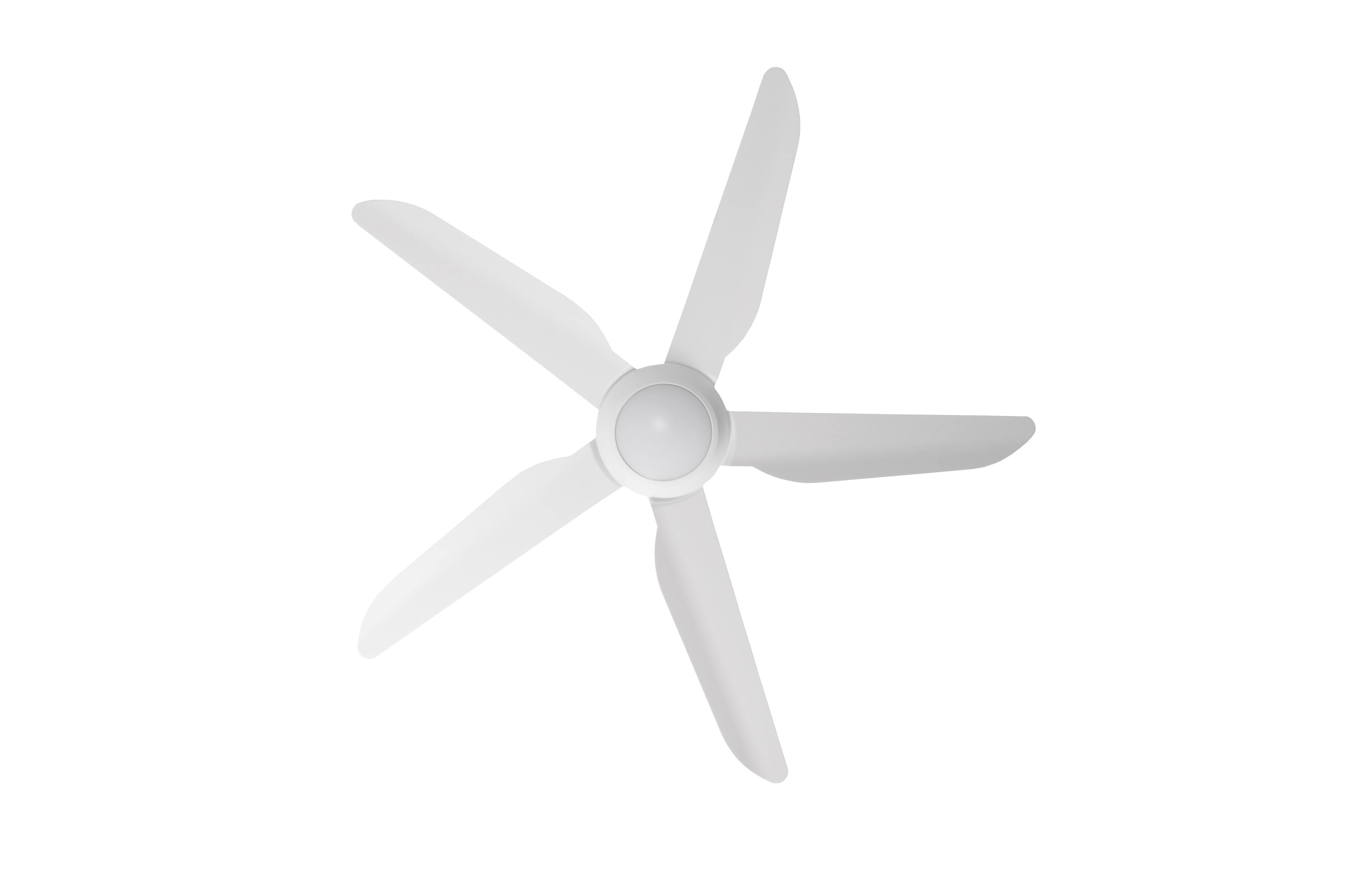 Alt View 6. ENLIGHT - 56" Smart Ceiling Fan, IP66 Outdoor/Coastal, CCT & Dimmable LED, Durable, Efficient + Quiet DC Motor, Matter, 5 Blades - White.