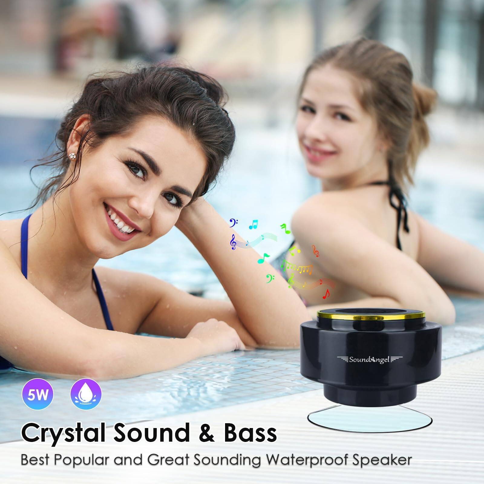SoundAngel 5W Crystal Sound & Bass  
Best Popular and Great Sounding Waterproof Speaker
