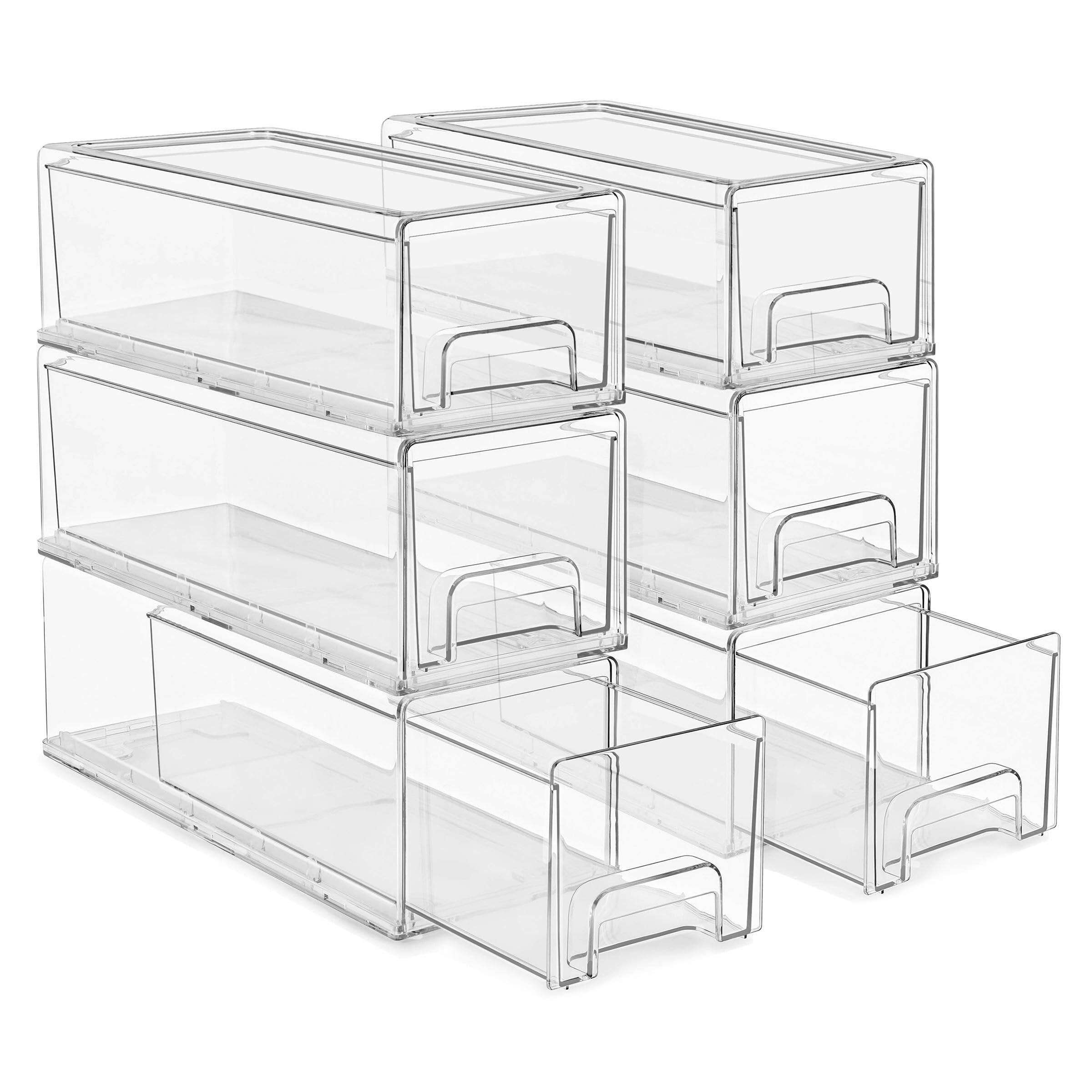 Angle. Sorbus - Sorbus Clear Stackable Storage Drawers, Pantry Bins for Storage and Organization - Clear.