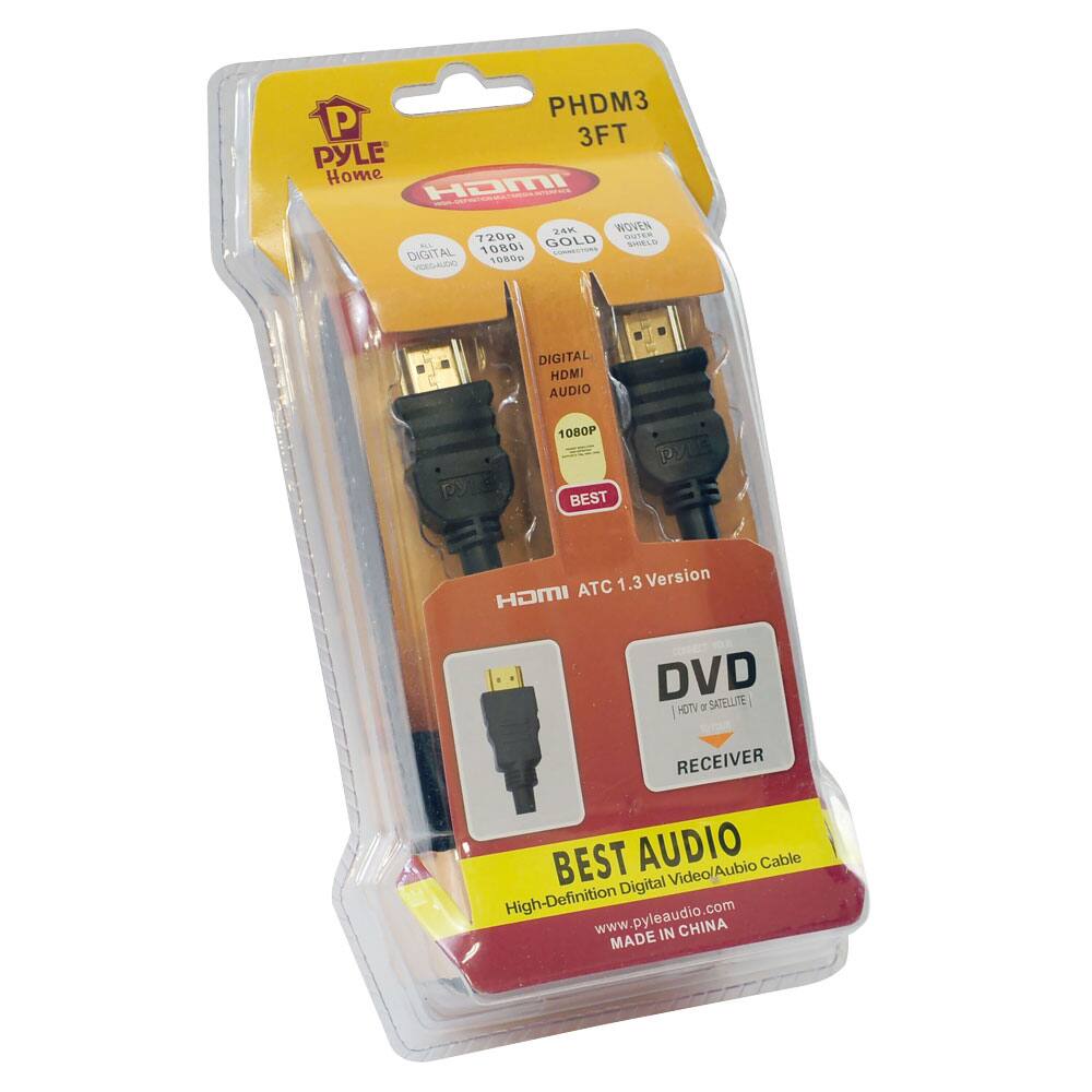PHDM3 3FT  
PYLE Home  
HDMI  
720p 1080i 1080p  
DIGITAL HDMI AUDIO  
1080P  
BEST AUDIO  
HDMI ATC 1.3 Version  
DVD | HDTV | SATELLITE RECEIVER  
BEST AUDIO  
High-Definition Digital Video/Audio Cable  
www.pyleaudio.com  
MADE IN CHINA