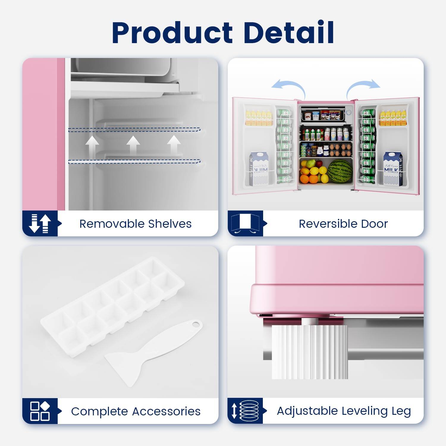 Product Detail

- Removable Shelves
- Reversible Door
- Complete Accessories
- Adjustable Leveling Leg