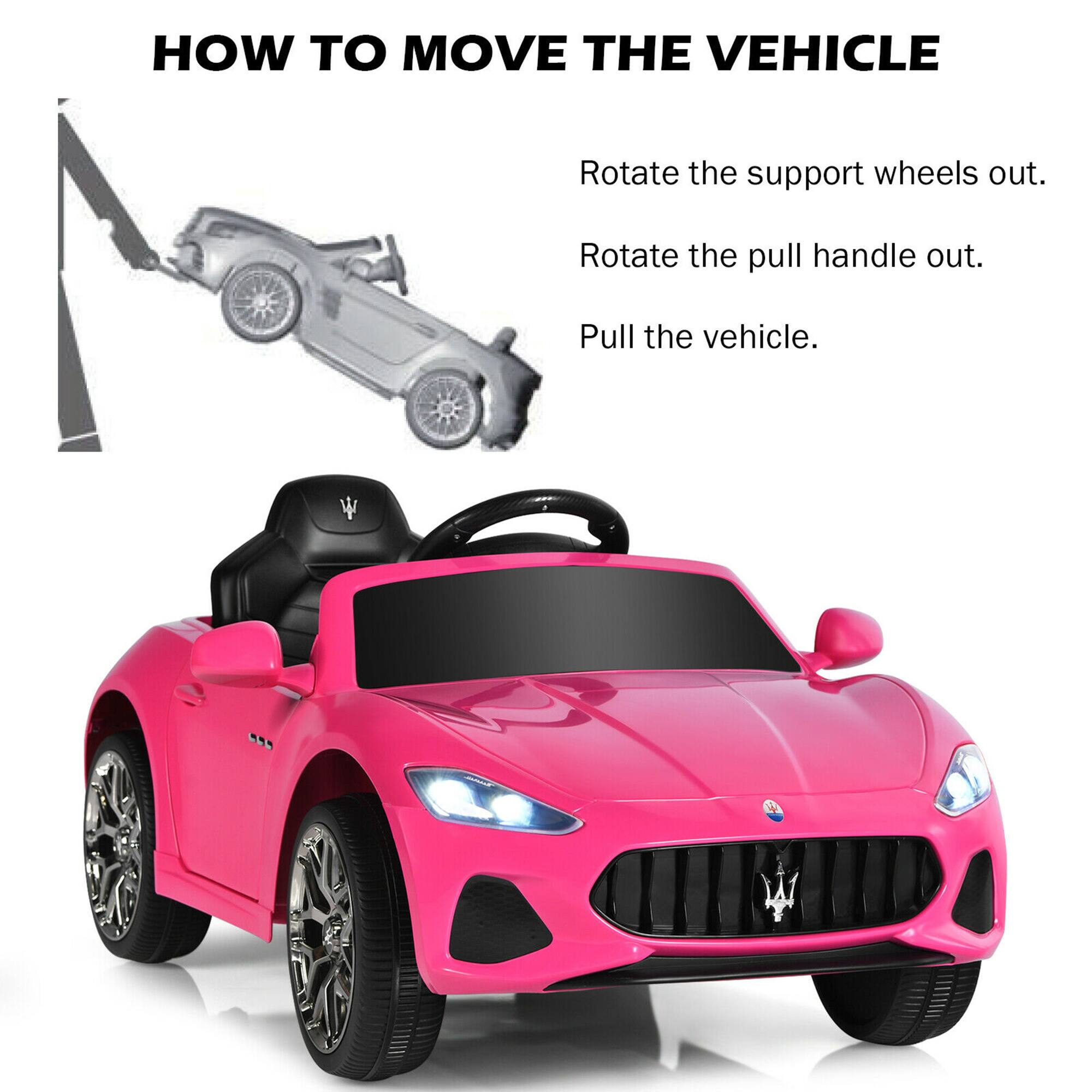 HOW TO MOVE THE VEHICLE

Rotate the support wheels out.
Rotate the pull handle out.
Pull the vehicle.