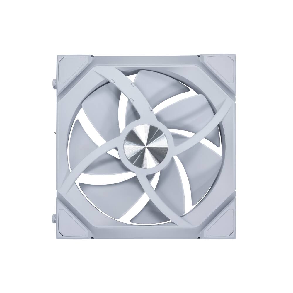 Left. Lian Li - UNI FAN SL Flex 120mm Normal Blade ARGB Fan, Single Pack, Daisy-Chain Design, Controller Not Included, White (12SL1F1W) - White.