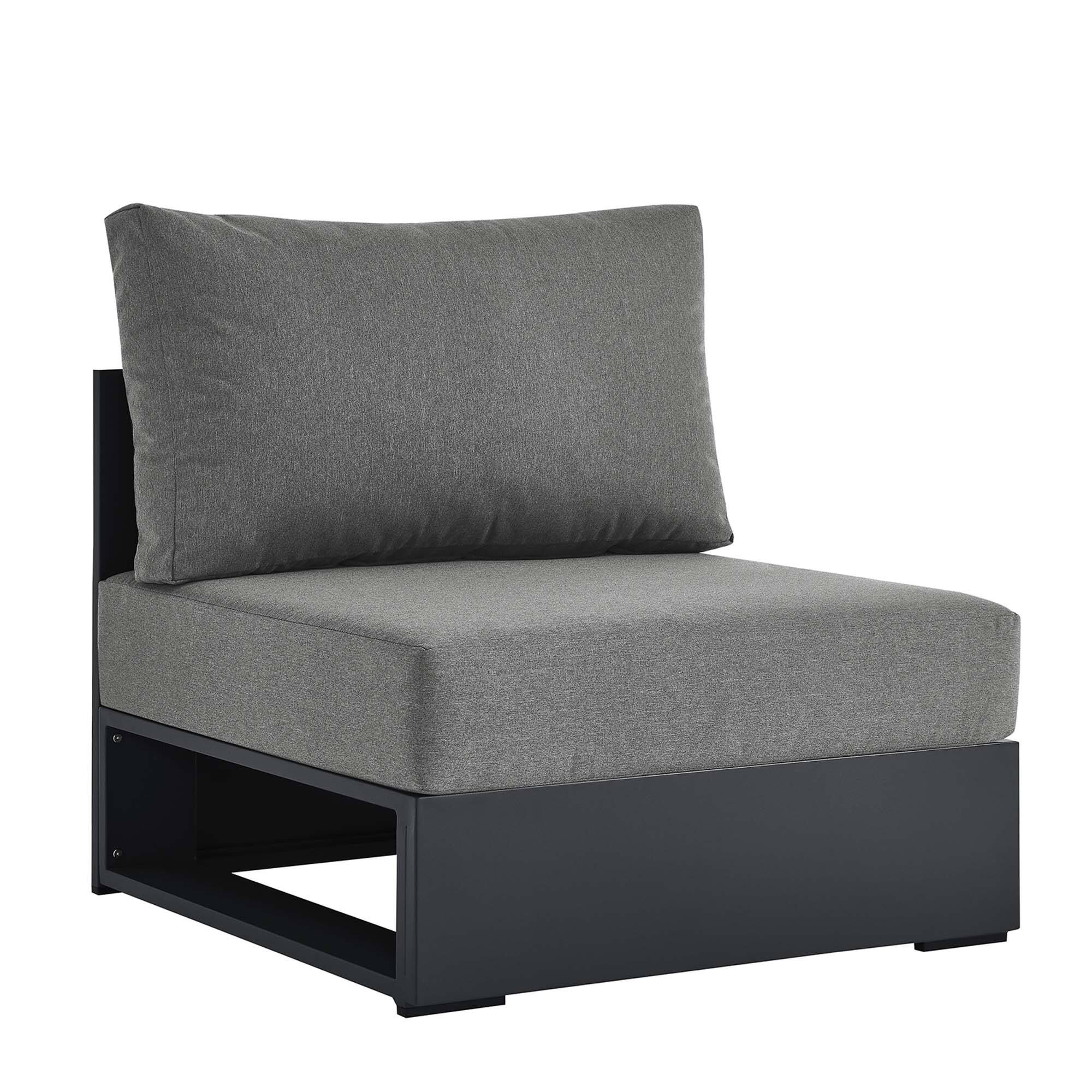 Angle. Modway - Tahoe Outdoor Patio Powder-Coated Aluminum Modular Armless Chair by Modway - Gray Charcoal.