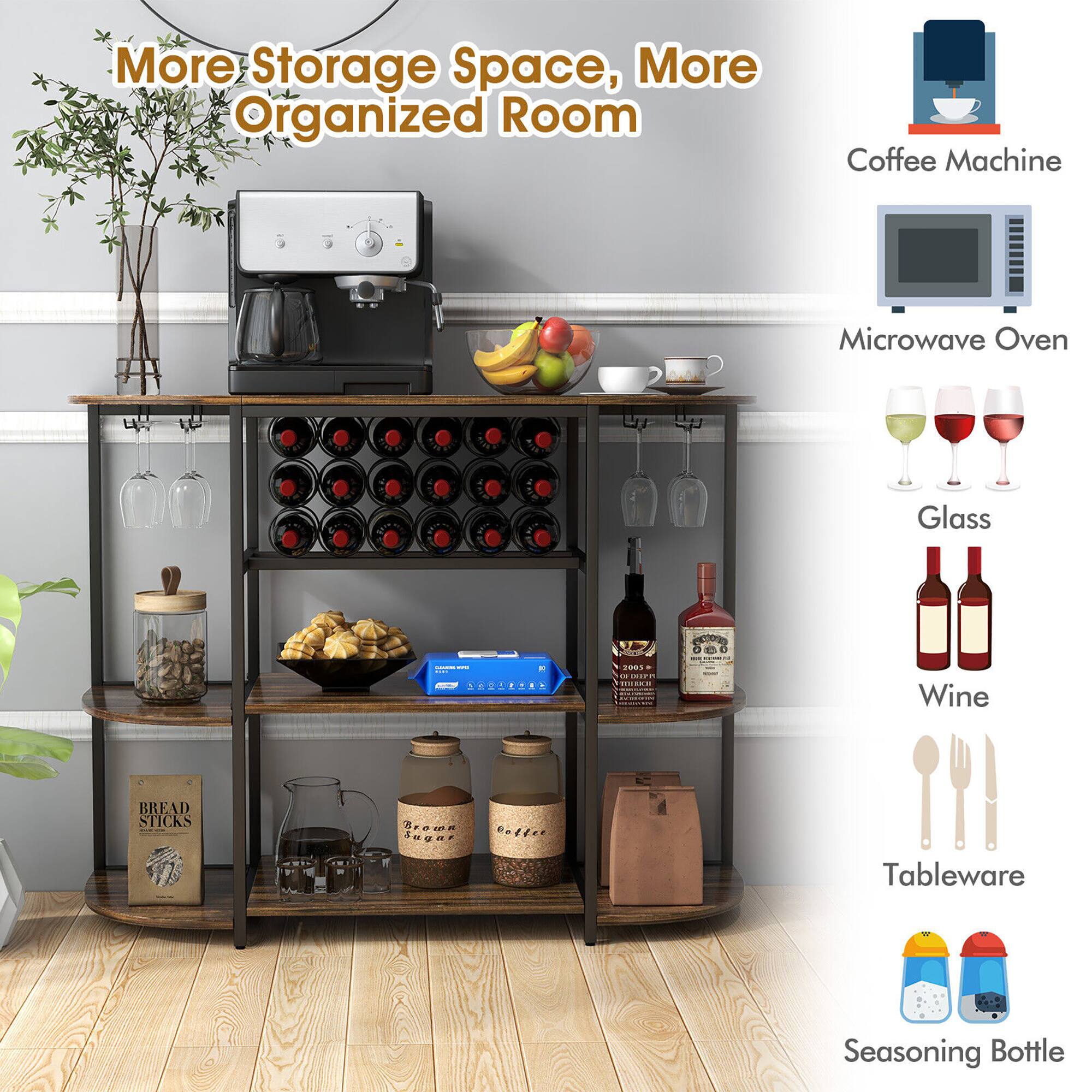 More Storage Space, More Organized Room

- Coffee Machine
- Microwave Oven
- Glass
- Wine
- Tableware
- Seasoning Bottle

Bread Sticks
Brown Sugar
Coffee