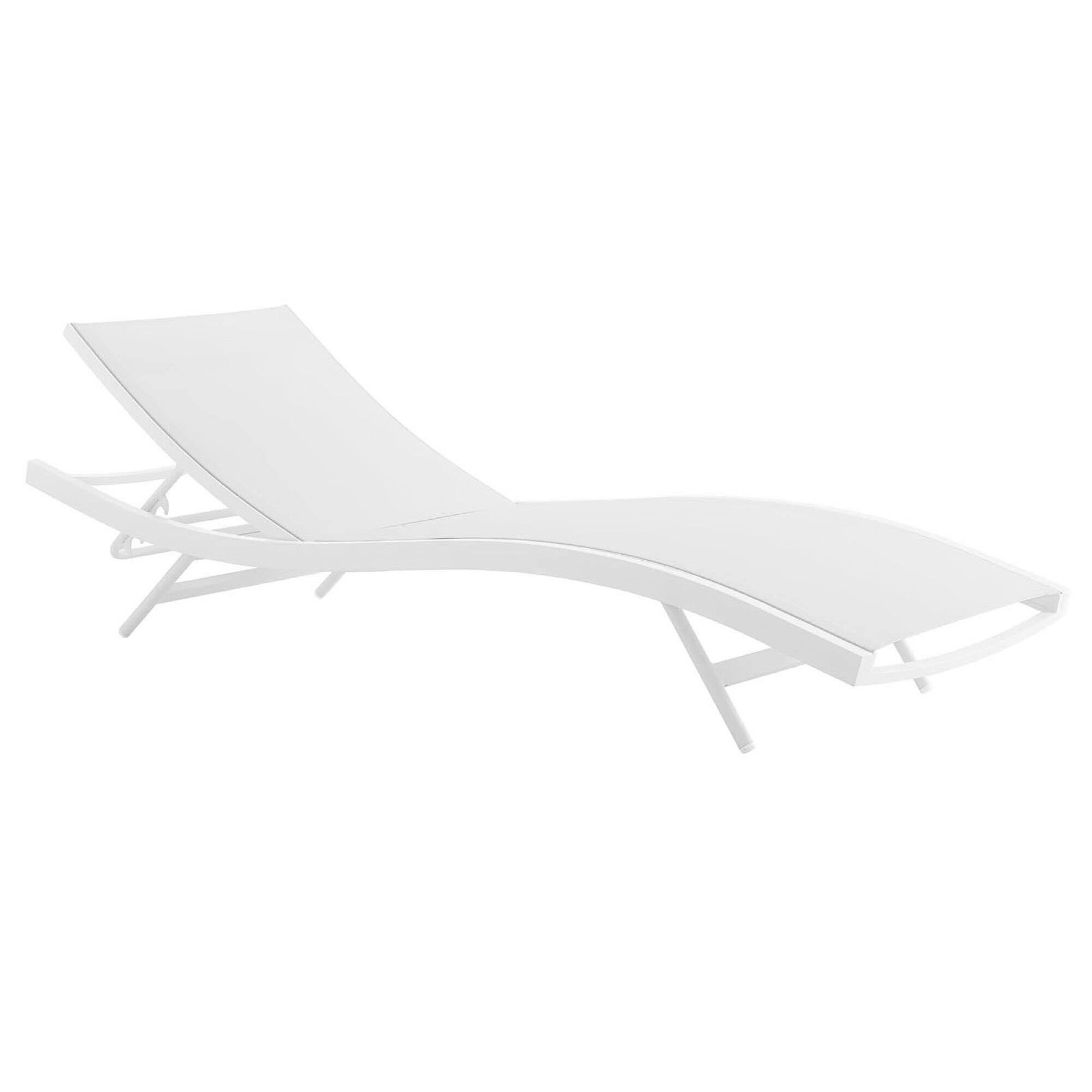 Alt View 1. Modway - Glimpse Outdoor Patio Mesh Chaise Lounge Chair by Modway - White White.