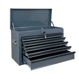Boyel Living - GREY Heavy Duty Metal Tool Box, 24-inch, Portable Metal Tool Box with 9 Drawers, Small Tool Chest