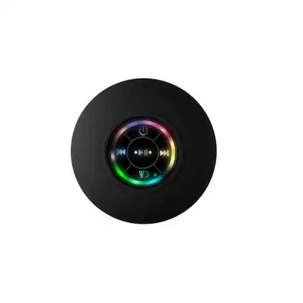 Front. Cluzine - Suction Cup Bathroom Bluetooth Speaker, IPX4 Waterproof, RGB Light, Bluetooth 5.0 for Shower.