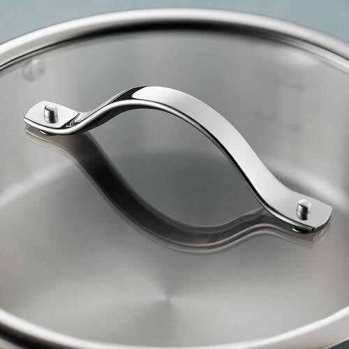 Angle. Tramontina - Tramontina Tempo Tri-Ply Base Stainless Steel 10-Piece Cookware Set with Glass Lids - silver.