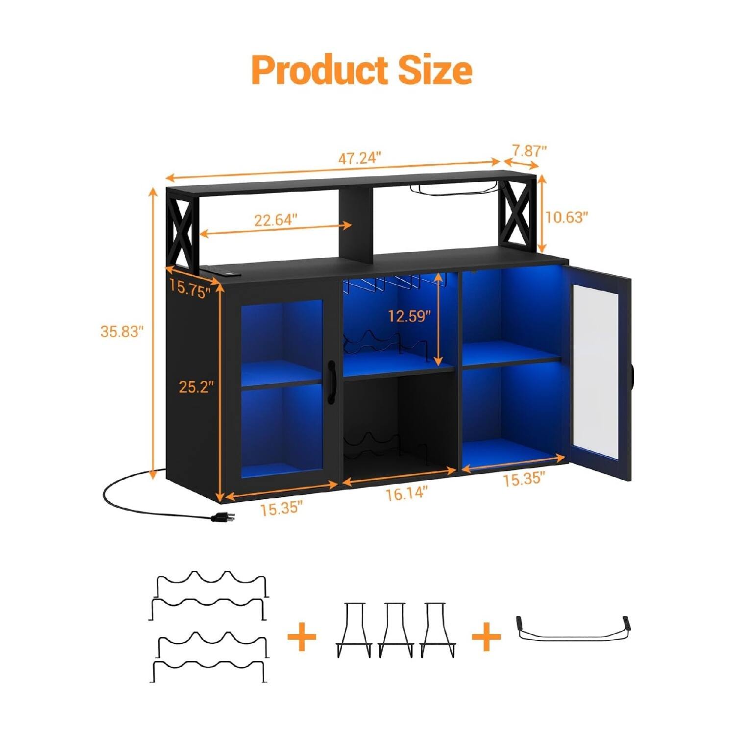 Product Size

- 47.24"
- 7.87"
- 22.64"
- 10.63"
- 15.75"
- 35.83"
- 12.59"
- 25.2"
- 15.35"
- 16.14"
- 15.35"