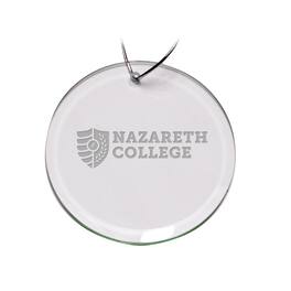 Jardine - Nazareth College Golden Flyers Primary Logo 3'' Round Glass Ornament - Multicolor