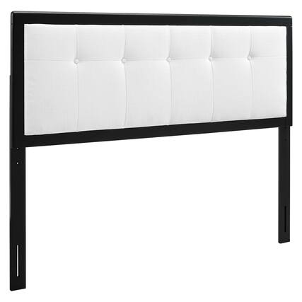 Front. Modway - Draper Tufted Fabric and Wood Queen Headboard by Modway - White.