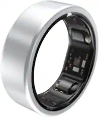 Front. QALO - QRNT Original Smart Ring – Snug Fit – Size Up – Size 12 - Silver.