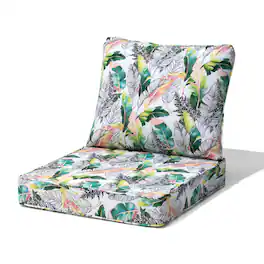 Crestlive Products - 24x24 Inch Water-Resistant Deep Seat Outdoor Replacement Cushions - Tropical plants