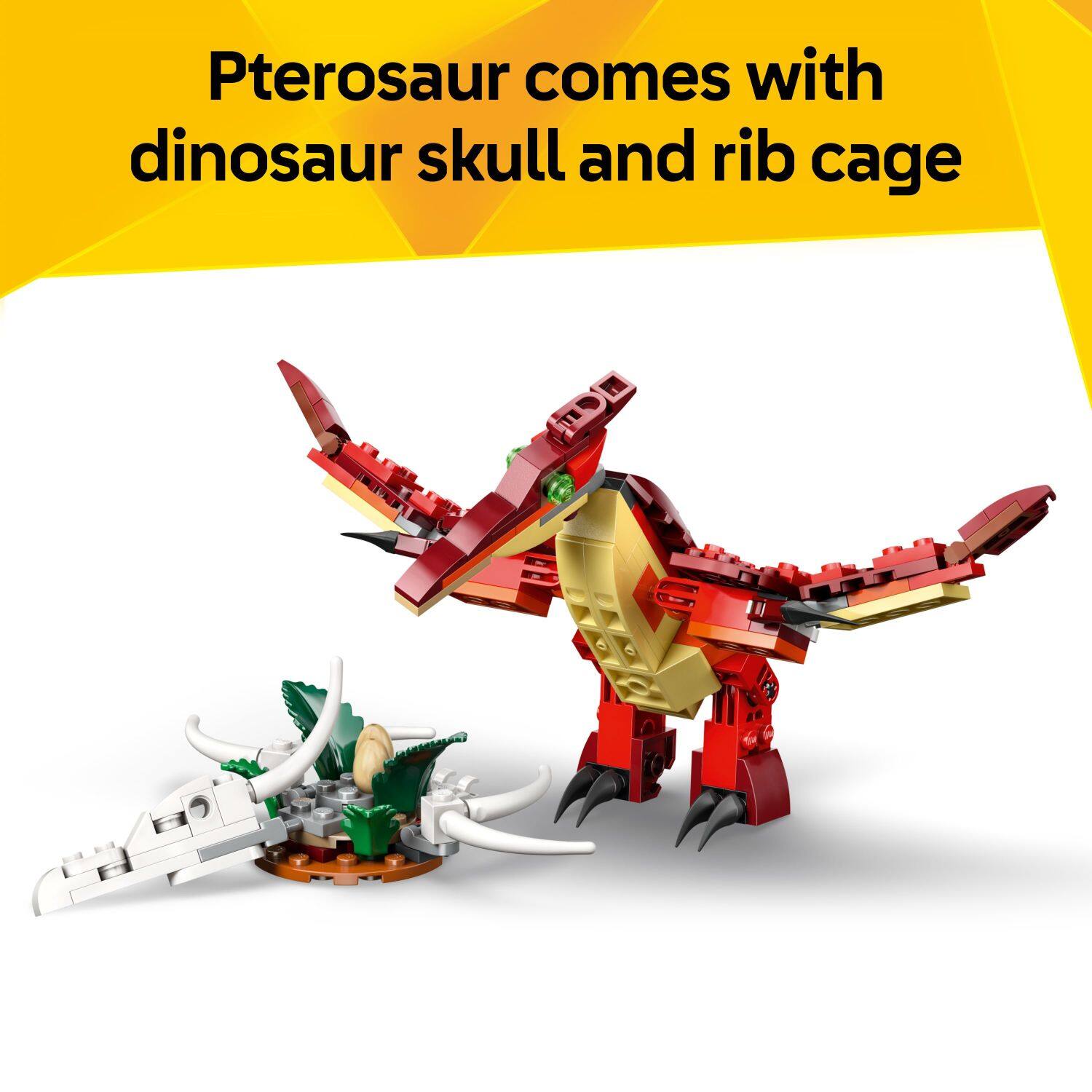 Pterosaur comes with dinosaur skull and rib cage