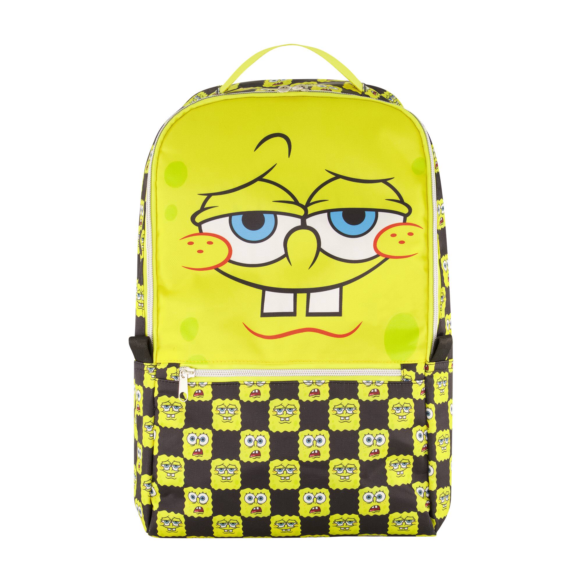 Front. Nickelodeon - Spongebob Checkered Big Face Backpack - MULTI.