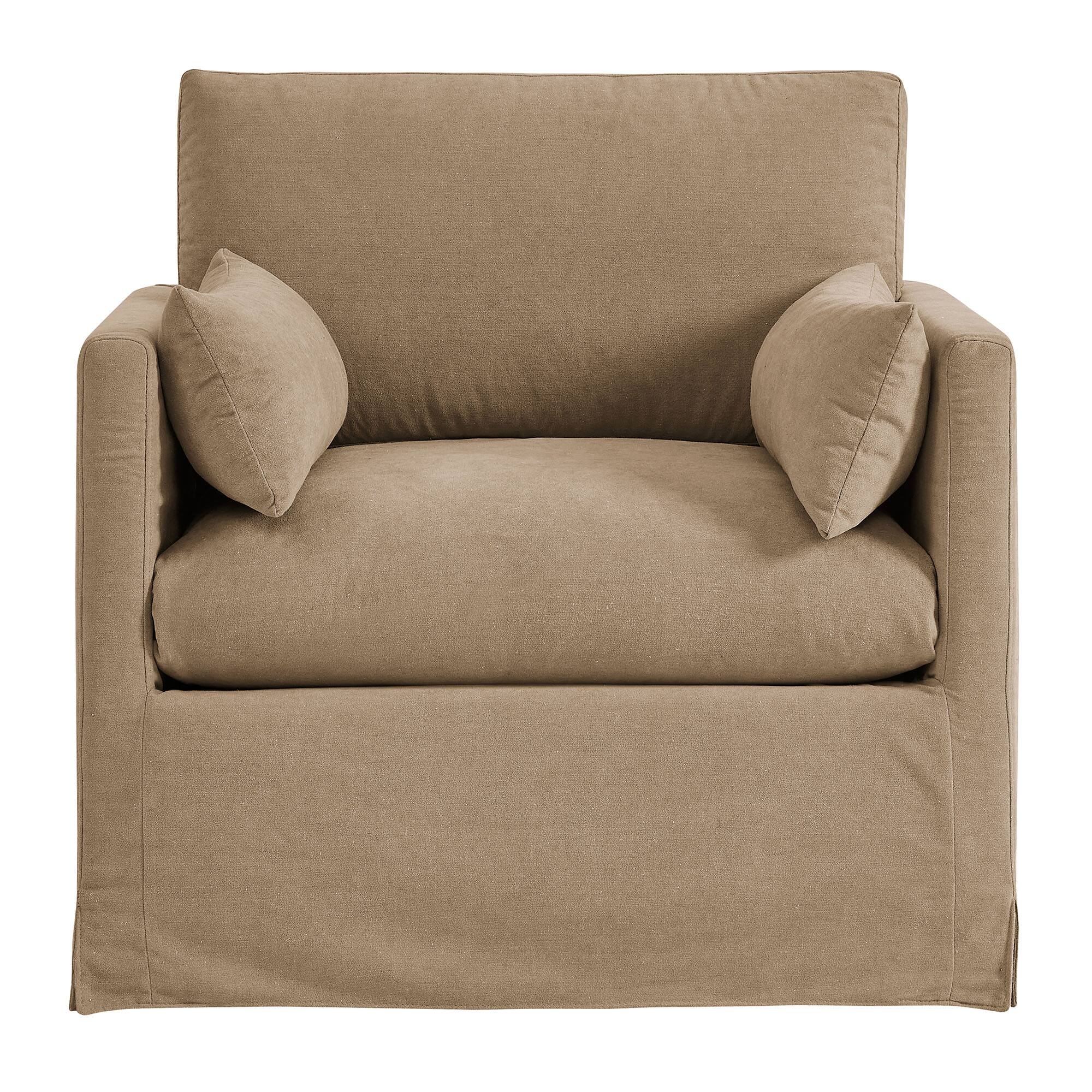 Alt View 4. Modway - Wellfleet Slipcovered Linen-Blend Armchair by Modway - Almond.