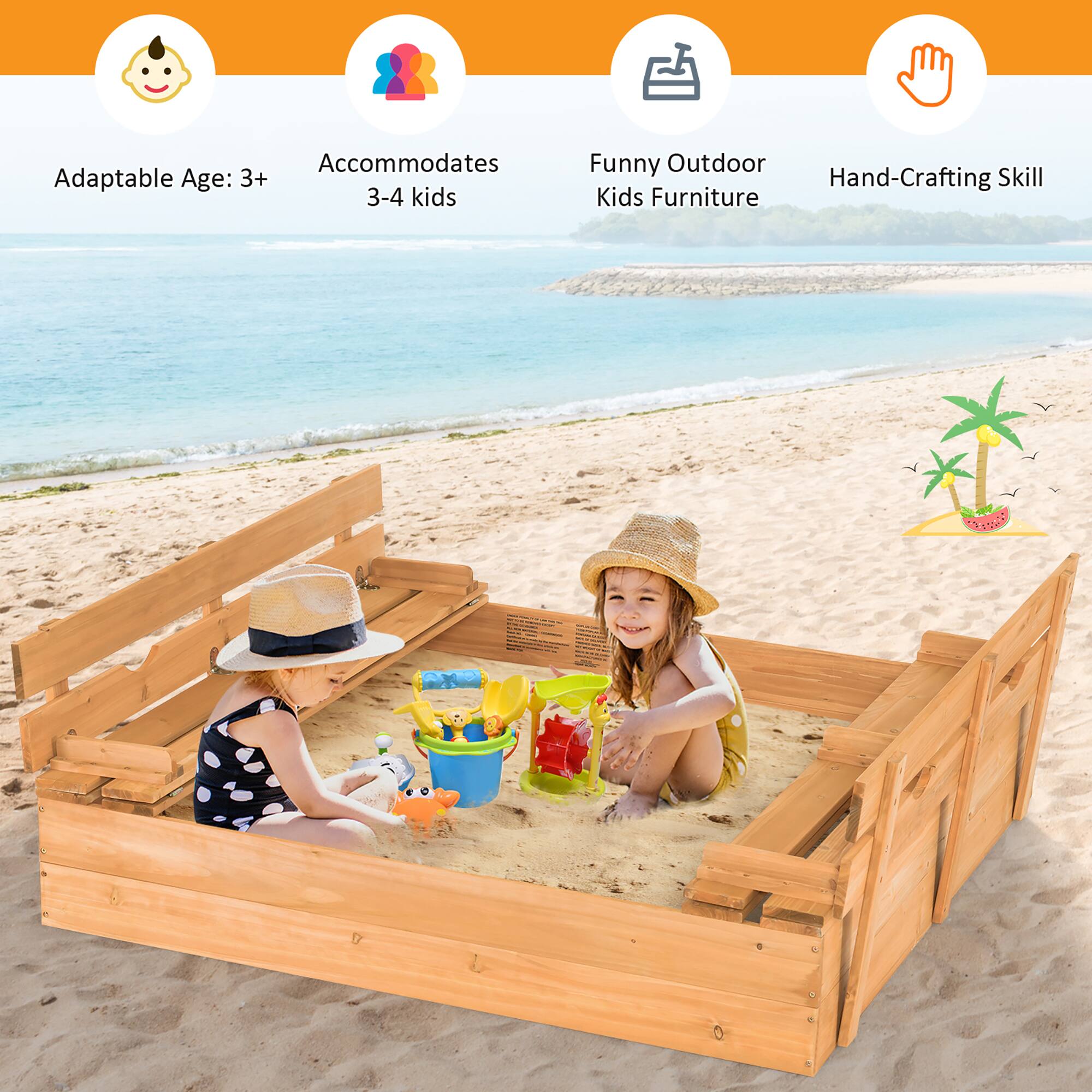 Adaptable Age: 3+  
Accommodates 3-4 kids  
Funny Outdoor Kids Furniture  
Hand-Crafting Skill