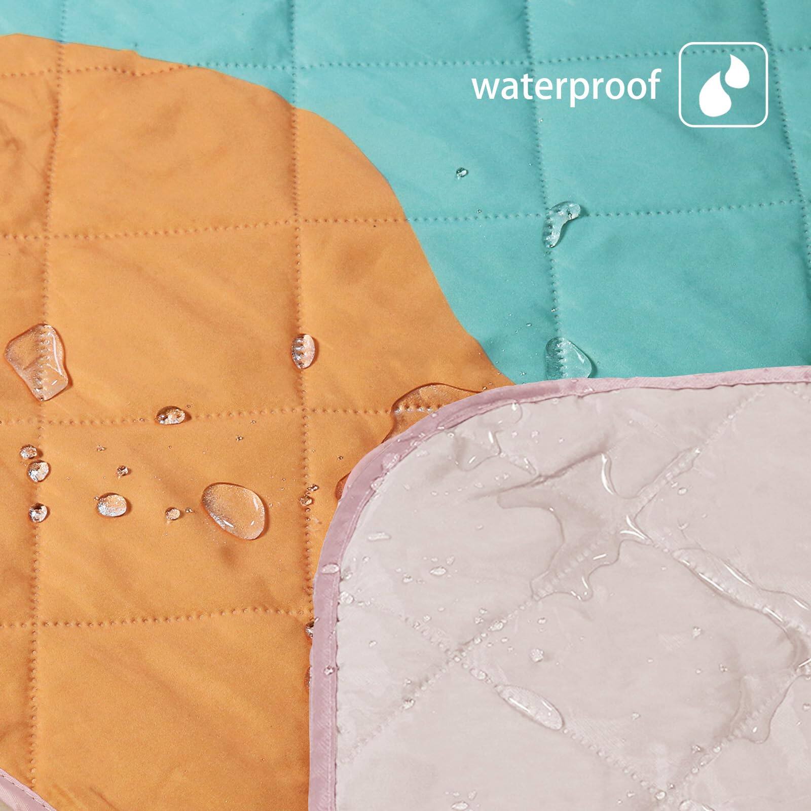 Alt View 1. Reds Spade - Waterproof Picnic Blanket Inches Large Multicolor Floral Polyester Sandproof Modern Camping PolyesterLarger... - Waved Blue.