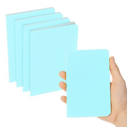 Front. Unique Bargains - 6pcs A6 Notebook, Mini Pocket Kraft Memo Notepads Lined Sketchbook 3.5x5.5 Inch 30 Sheets for Office Travel - Light Blue.