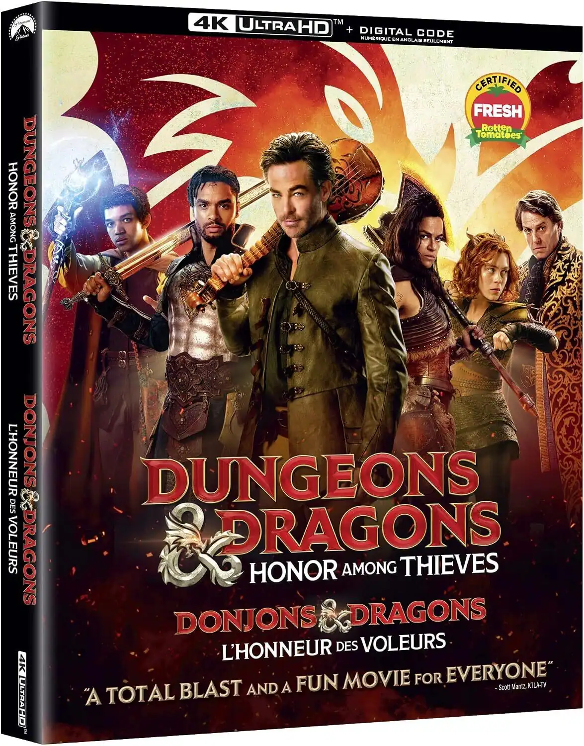 Front. Dungeons And Dragons: Honor Among Thieves   - 4K Blu-Ray.
