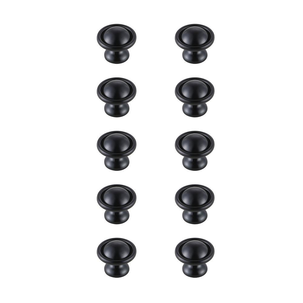 Alt View 2. Elegant Decor - Kadea 1.2" Diameter Matte Black Mushroom Knob Multipack (Set of 10) - Matte Black.