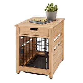 TRINITY - 18" Pet Crate End Table w/ Drawer - Natural