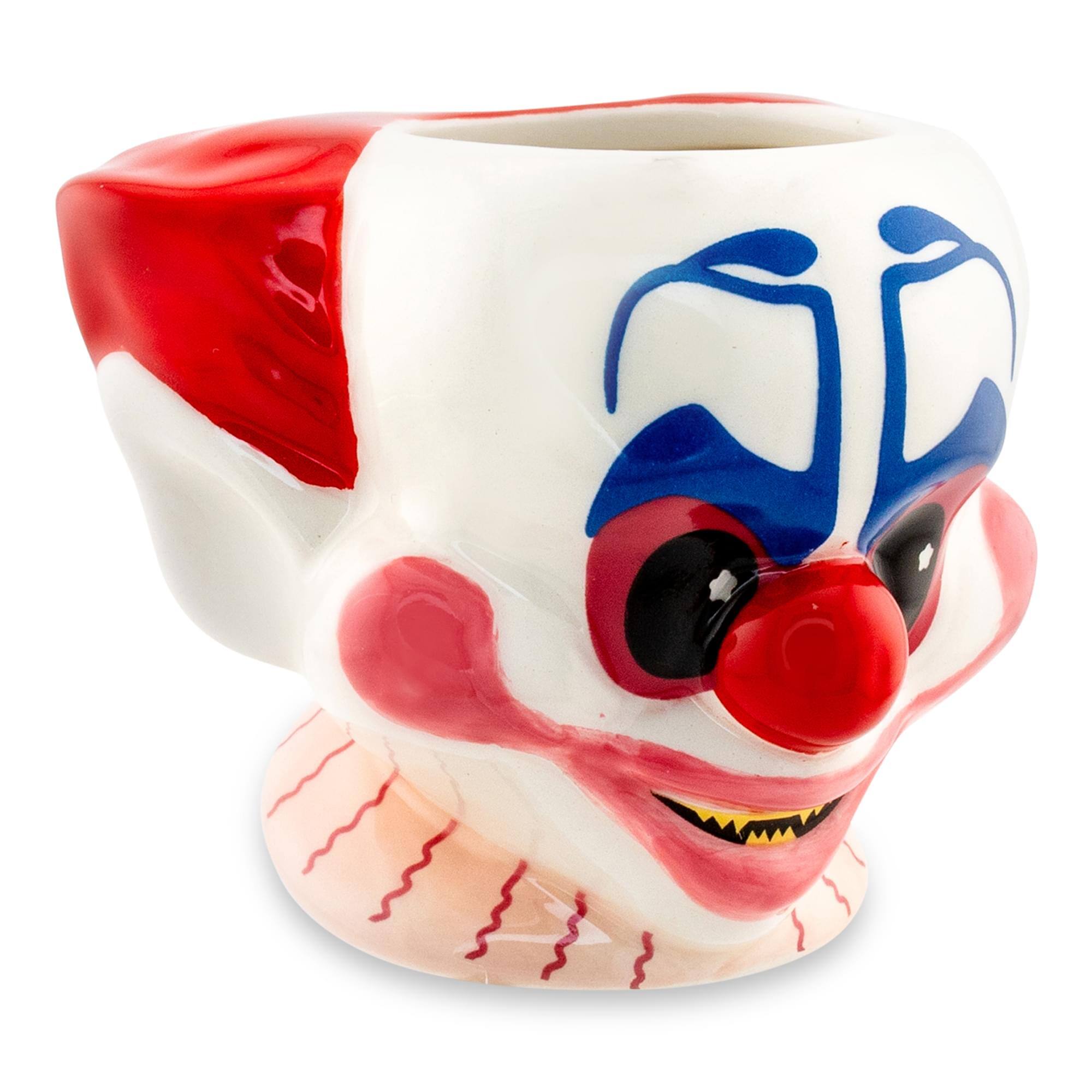 Alt View 1. Silver Buffalo - Killer Klowns From Outer Space Rudy 2-Ounce Sculpted Ceramic Shot Glass - Red.