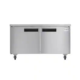 Koolmore - 60 in. Two-Door Commercial Undercounter Freezer with Casters, ETL Listed (KM-UCF-15SS) - Stainless Steel