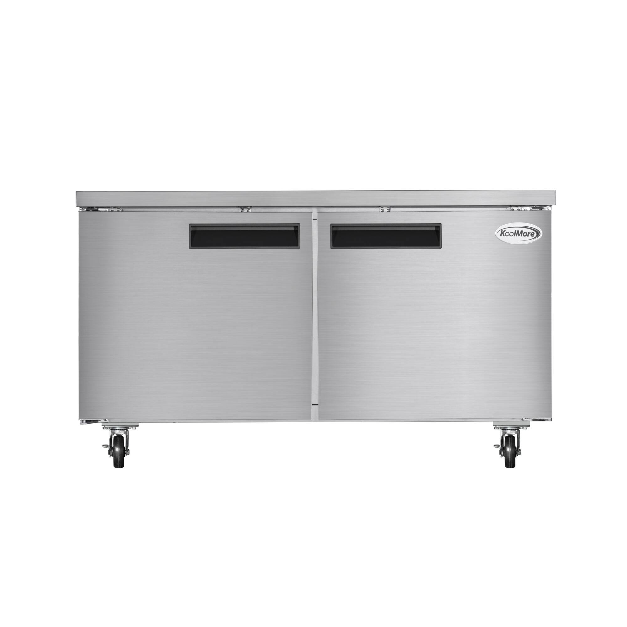 Front. Koolmore - 60 in. Two-Door Commercial Undercounter Freezer in Stainless Steel with Casters, ETL Listed (KM-UCF-15SS) - Stainless-Steel.