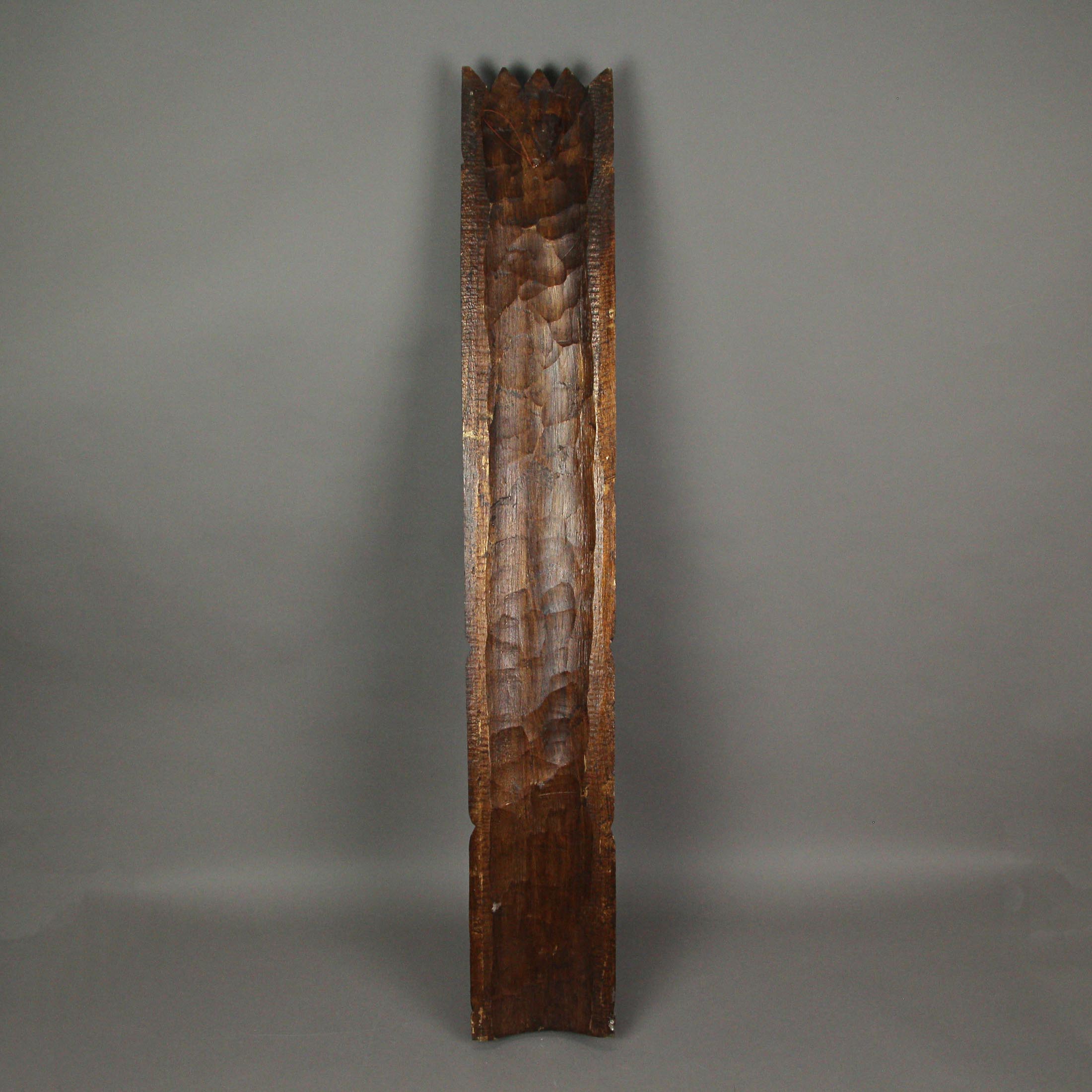 Alt View 3. Zeckos - 40 Inch Hand Carved Tiki Mask Wall Decor Tropical Beach Home Hanging Art Set / 3 - Brown.