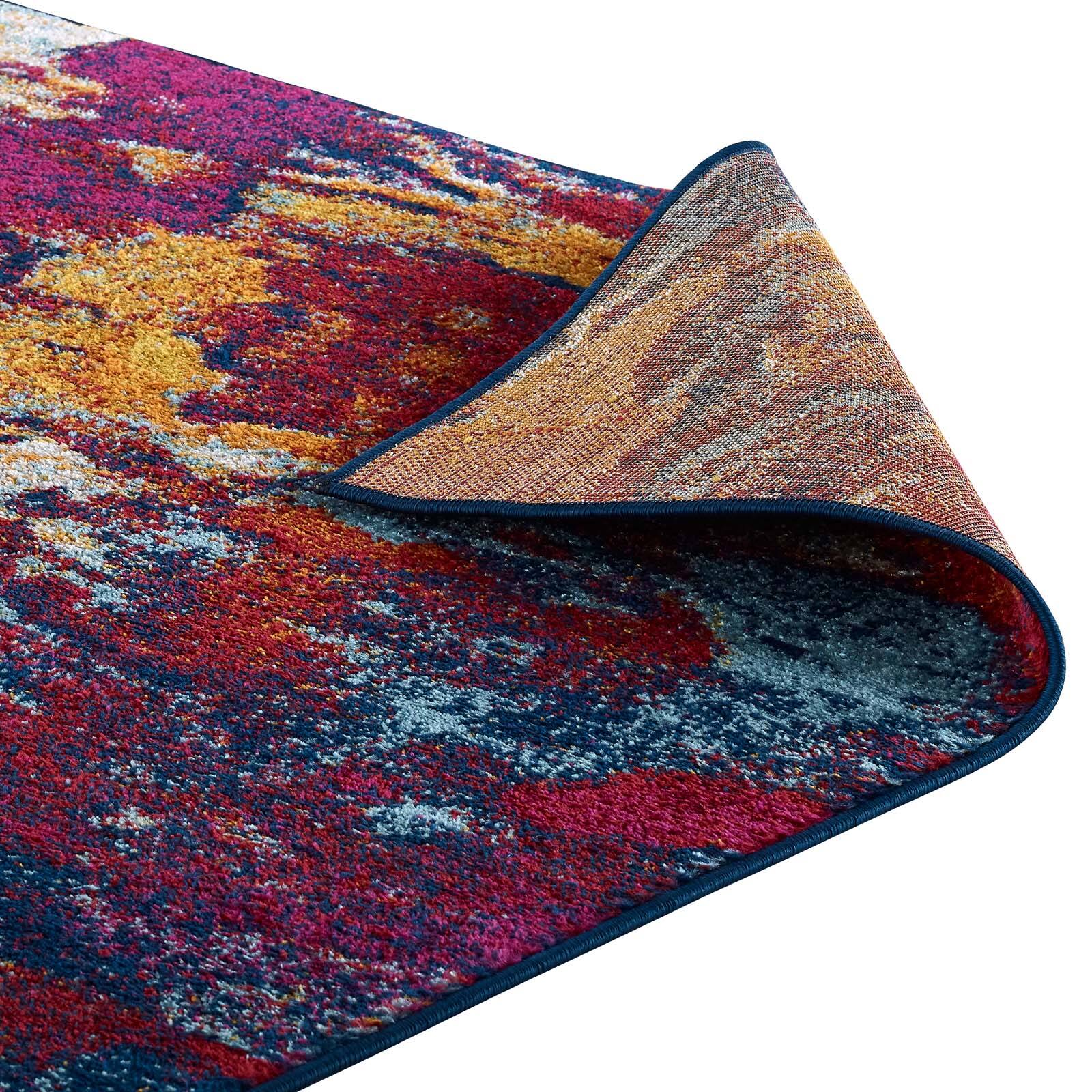 Alt View 4. Modway - Entourage Foliage Contemporary Modern Abstract Area Rug - Blue Orange Yellow Red.