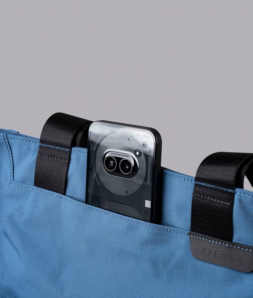 Alt View 5. ALPAKA - Elements Tote 9L Small Tote Bag for 11" Devices - Blue Axoflux 210D.