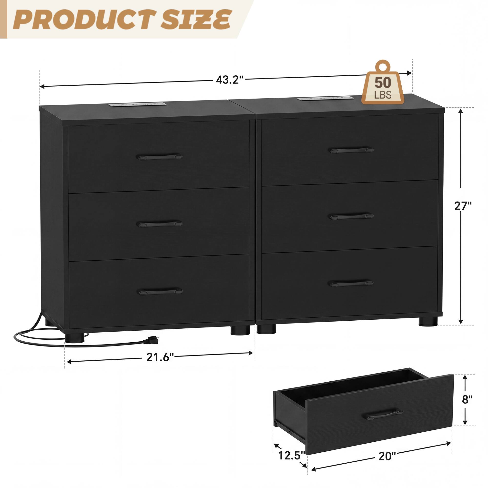 PRODUCT SIZE

43.2" 50 LBS 27" 21.6" 8" 12.5" 20"