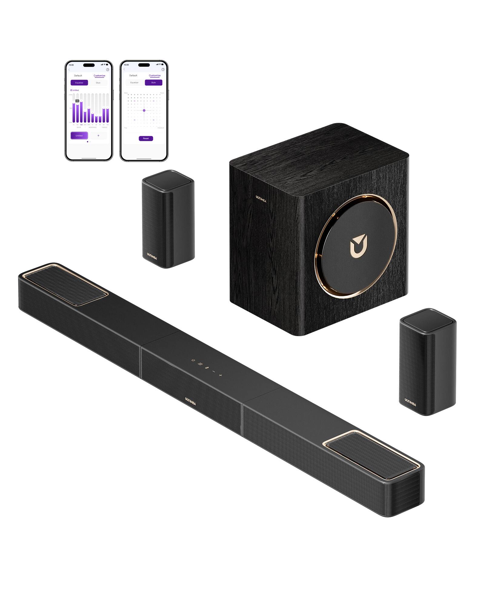 Ultimea - Skywave X40 5.1.2ch Wireless Surround Sound System for TV, Dolby Atmos Sound Bar, 530W - Black