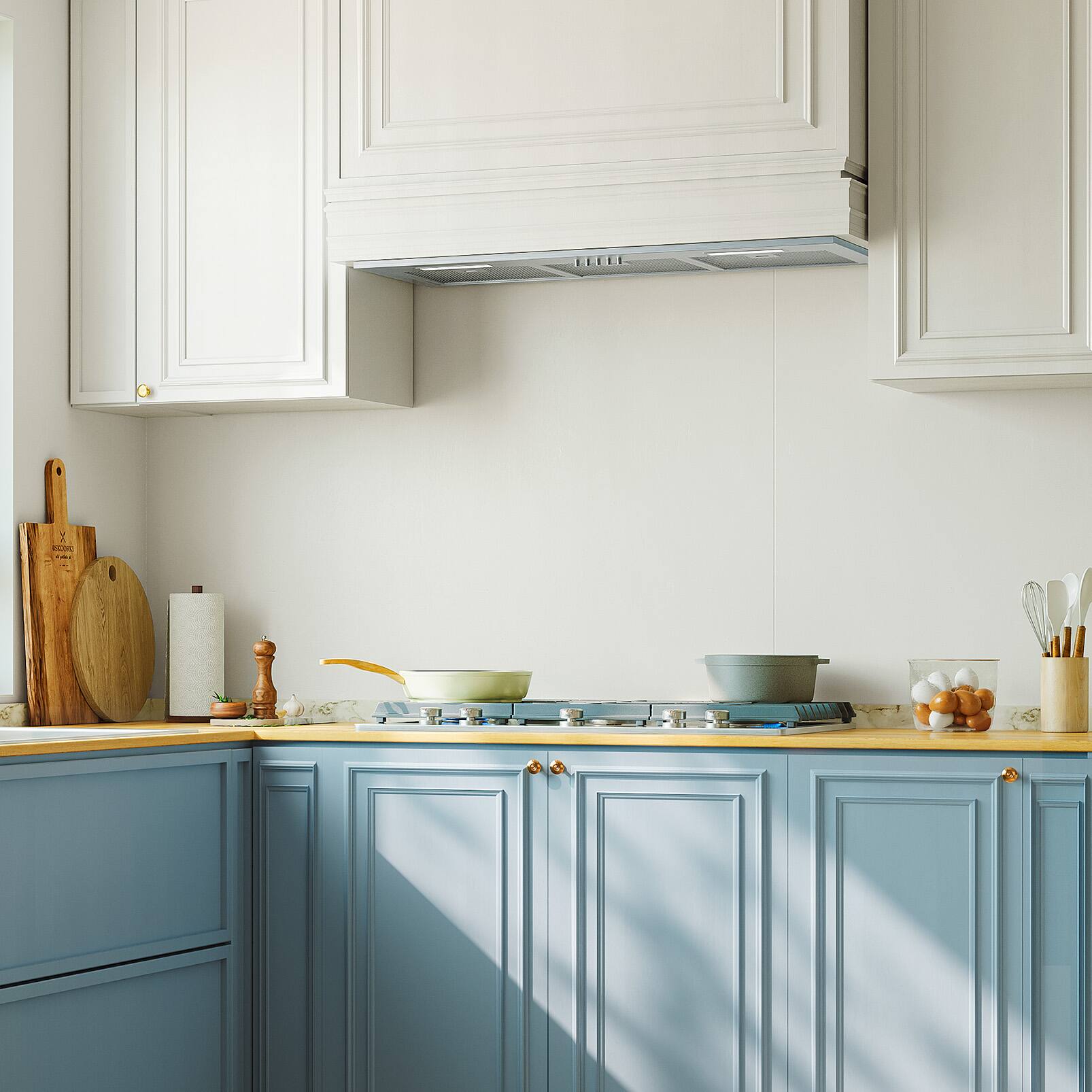 Left. VIKIO - 30 inch Ducted 300-CFM Recirculating Stainless steel Insert Range Hood with Charcoal Filter - Stainless steel.