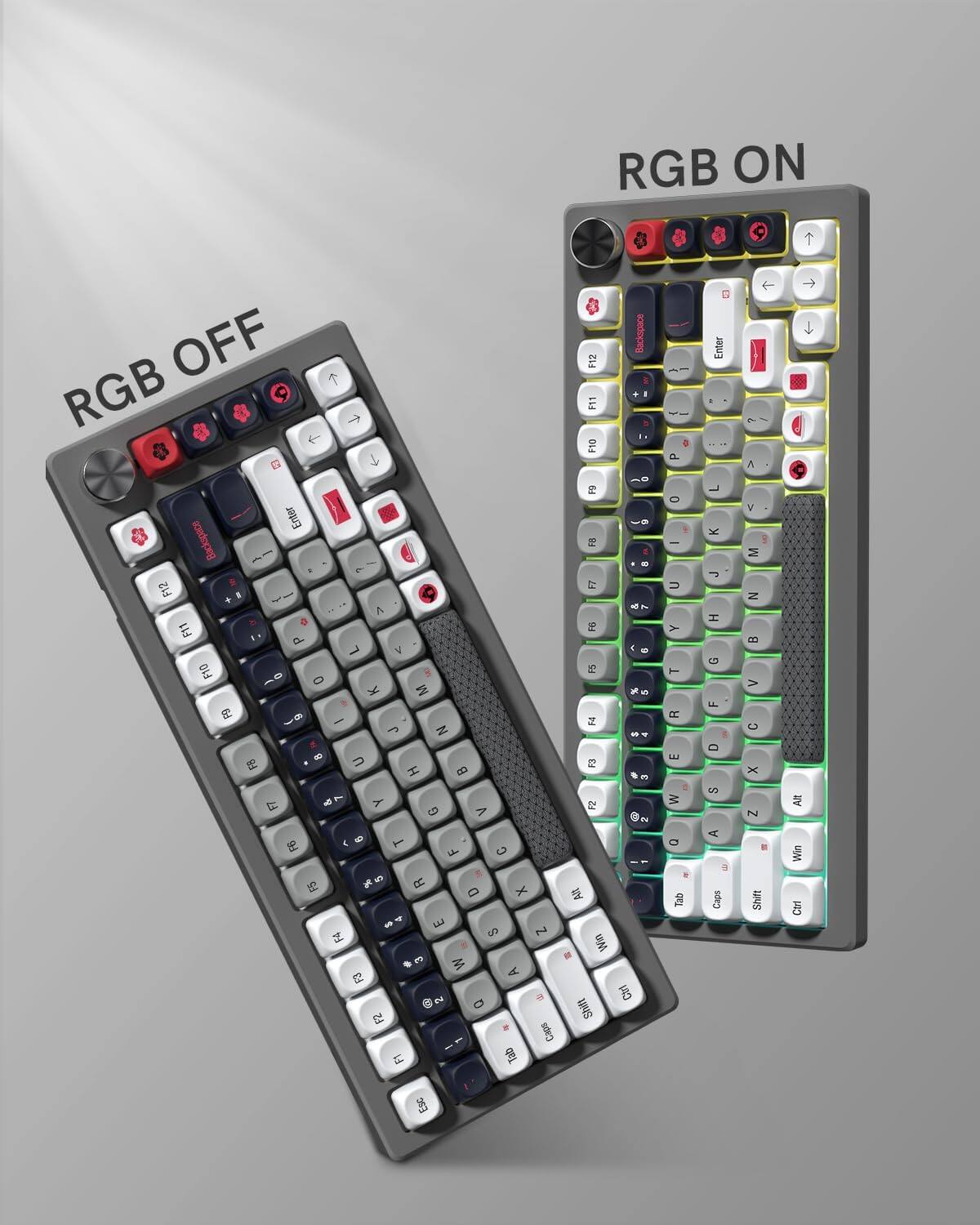 RGB OFF  
RGB ON  

F11 F10 F9 F8 F7 F6 F5 F4 F3 F2 F1  
Backspace Enter P A Enter Backspace . 1 . ES - A . F11 E. a. L V F10 0 0 8 K M . 9 - J N . U FB H - 7 Y G V 1 9 T F6 F C a i R F5 D x = I WY f - . 2 - U Y 1 C E W O - H 6 U - S A . V M N > C x N Alt 4 E F4 S . - W F3 A . 2u Q F2 F1 Tab Z Win - CR S Caps Esc