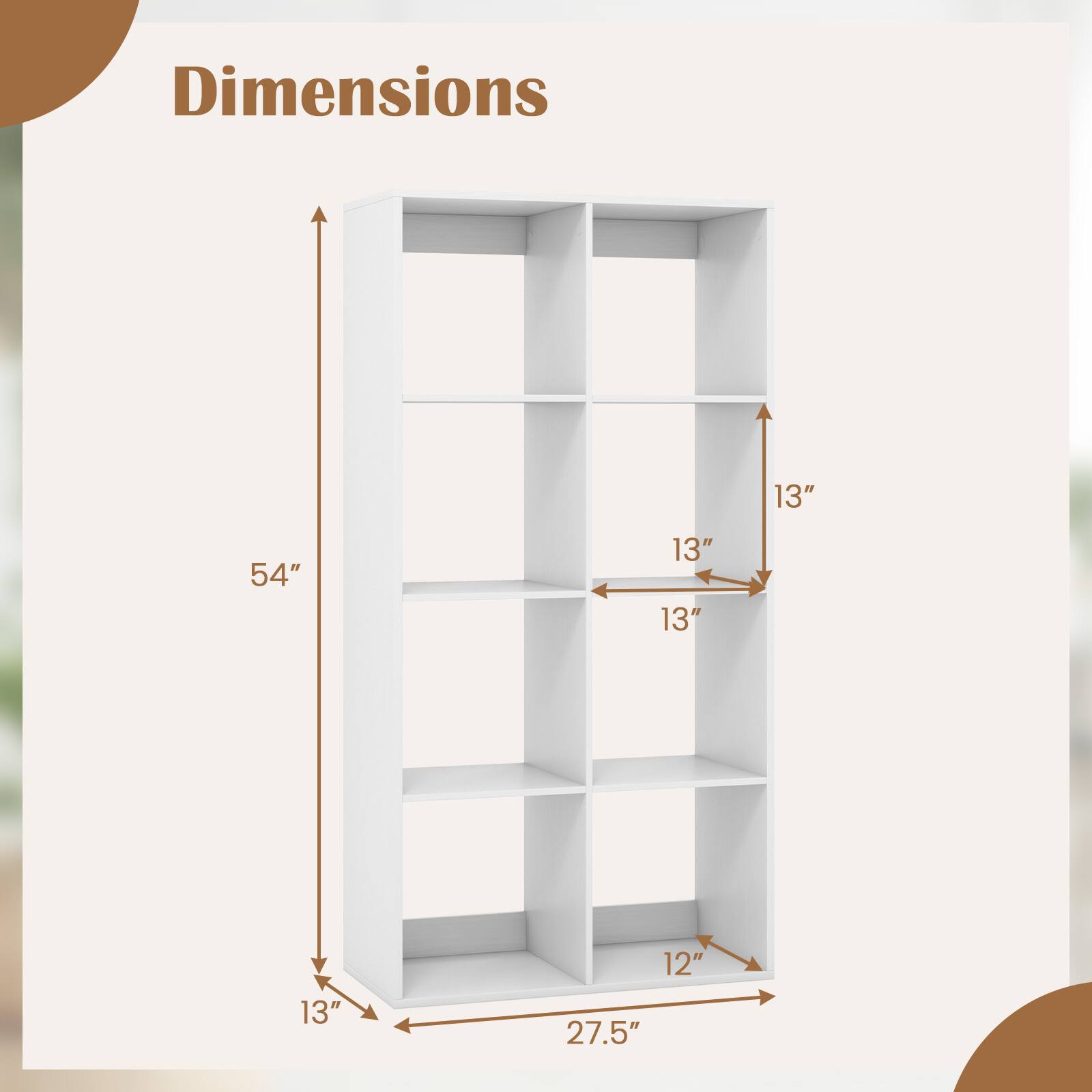 Dimensions: 13", 54", 13", 13", 13", 12", 27.5"