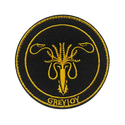 Front. Dark Horse Comics - Game Of Thrones Embroidered Patch: Greyjoy - Black.