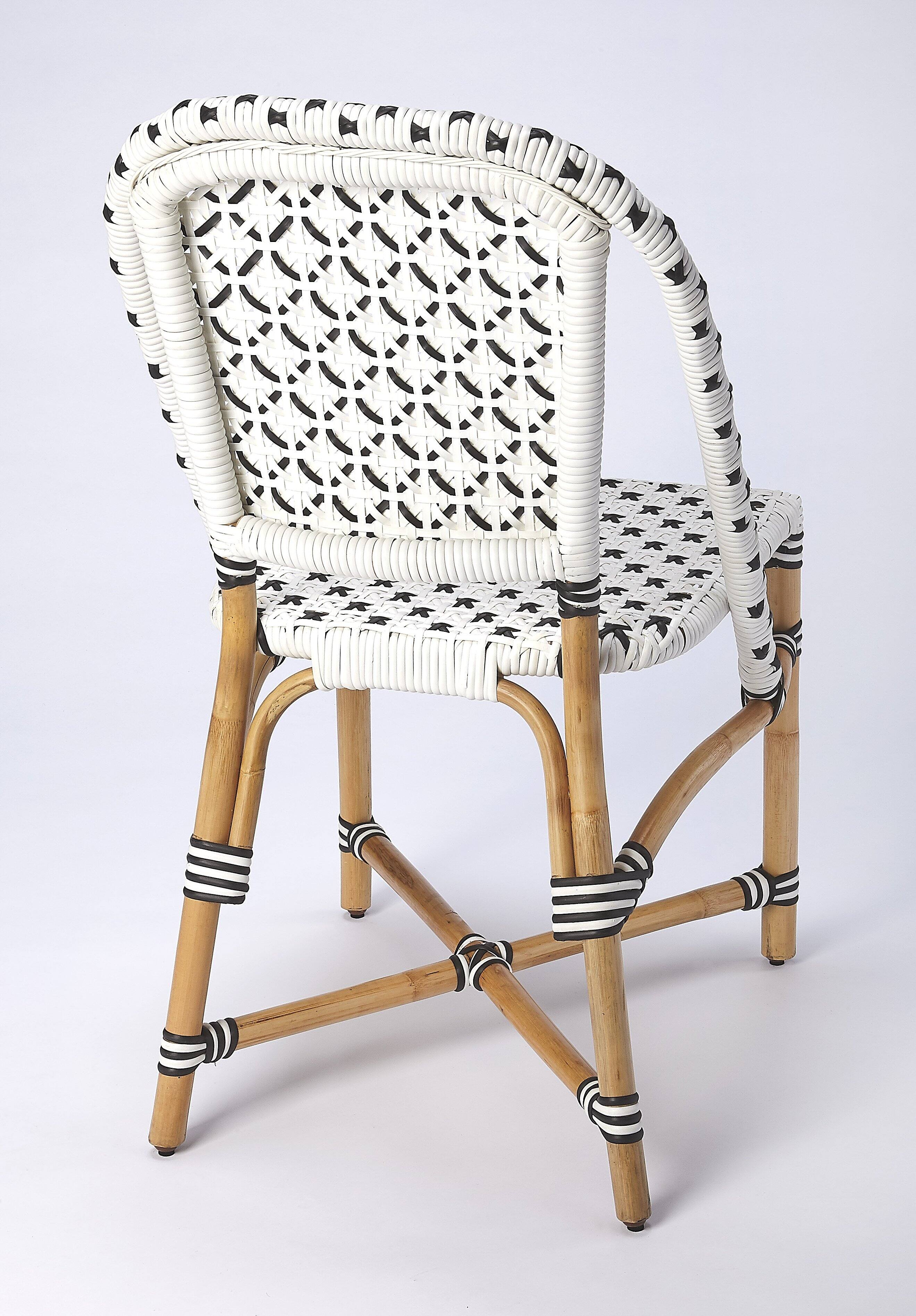 Alt View 1. Butler Specialty - Tenor 18.5 in. Seat Height Rattan Side Dining Chair with Back - White.